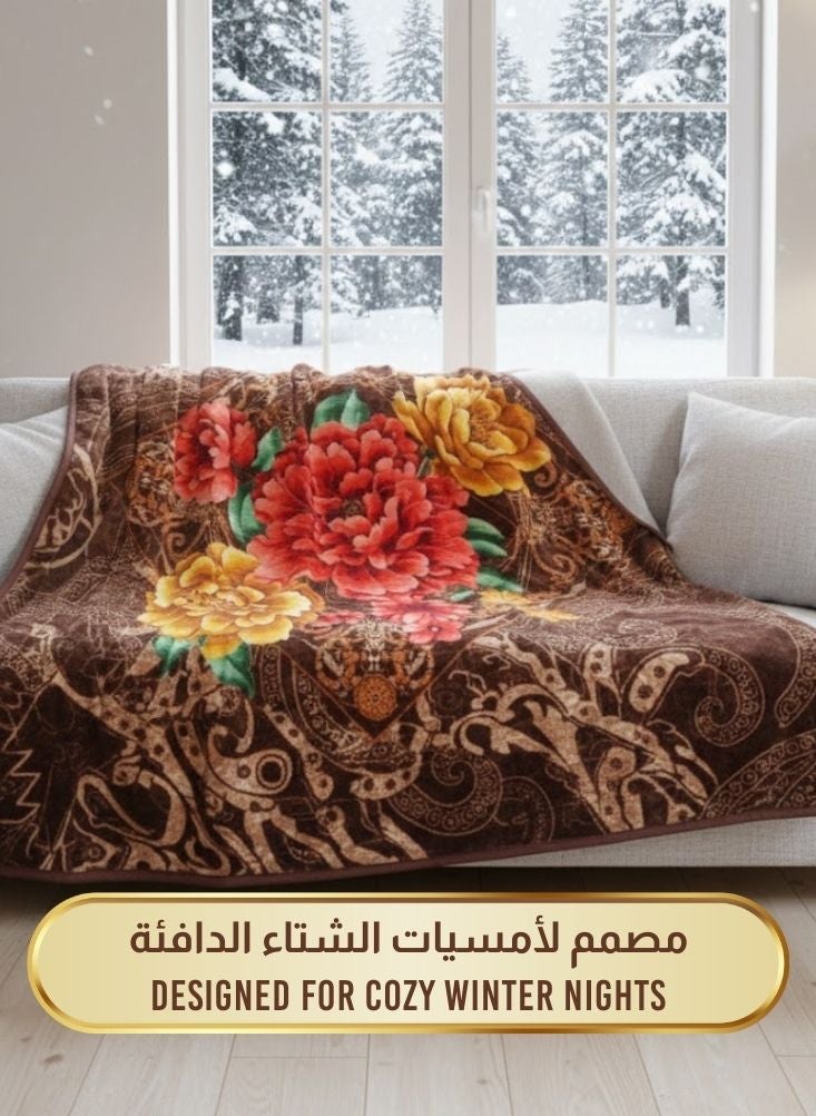 بريميم بطانية من فرو المنك الأحمر الزهري فائق النعومة بوزن ٦ كيلوجرامات – بطانية شتوية فاخرة سميكة ودافئة - Image 4